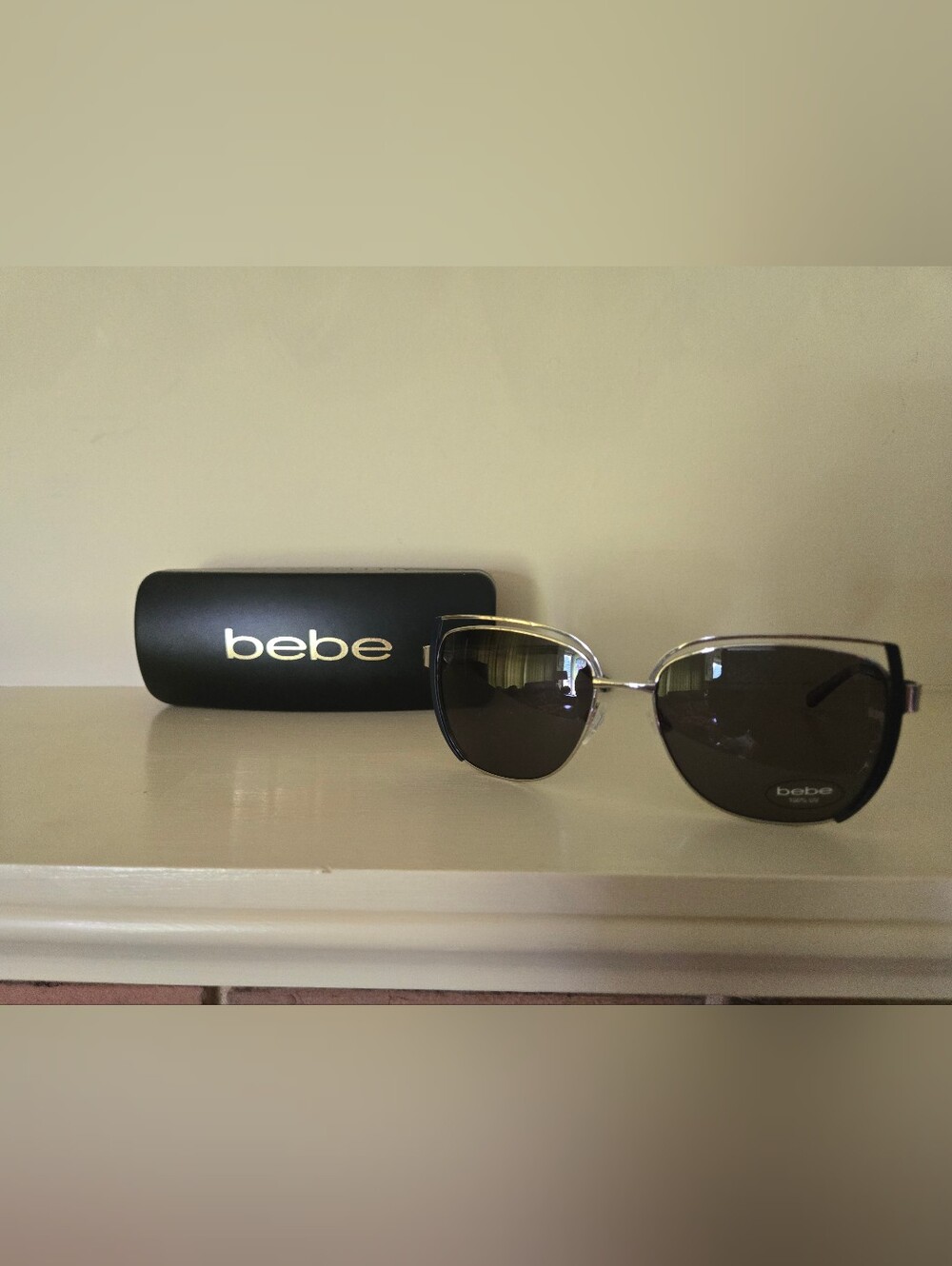 Bebe Navy & Silver Sunglasses with Case